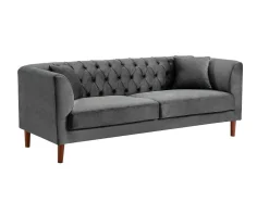 Driezits-Chesterfield-Bank Van Antracietkleurig Velours Arsene