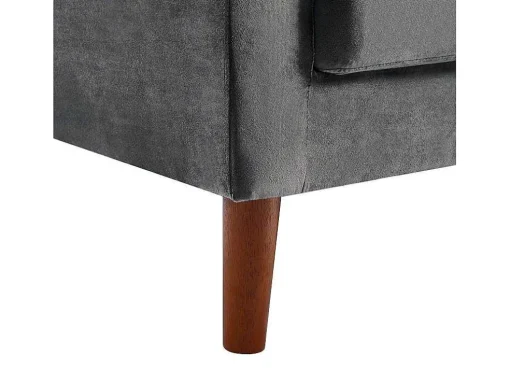 Driezits-Chesterfield-Bank Van Antracietkleurig Velours Arsene