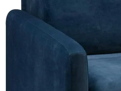 Driezits-Expressbedbank Van Fluweel Calife - Nachtblauw - Slaapruimte 140 Cm - Matras 14 Cm