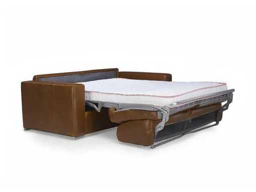 Driezits-Slaapbank 100% Buffelleer Delectea Ii - Kleur: Vintage Karamel