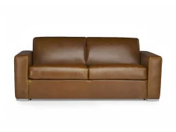 Driezits-Slaapbank 100% Buffelleer Delectea Ii - Kleur: Vintage Karamel