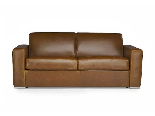 Driezits-Slaapbank 100% Buffelleer Delectea Ii - Kleur: Vintage Karamel