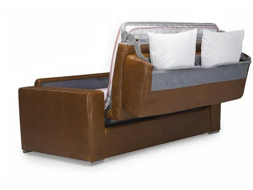 Driezits-Slaapbank 100% Buffelleer Delectea Ii - Kleur: Vintage Karamel