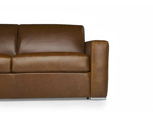 Driezits-Slaapbank 100% Buffelleer Delectea Ii - Kleur: Vintage Karamel