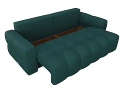 Driezitsslaapbank Van Blauwgroene Bouclestof Issoro