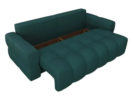 Driezitsslaapbank Van Blauwgroene Bouclestof Issoro