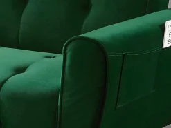 Driezits-Slaapbank Van Fluweel Polani - Dennengroen