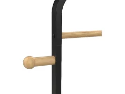 Dubbele Kledingrek Selin - L65 Cm - Zwart Metaal En Beukenhout