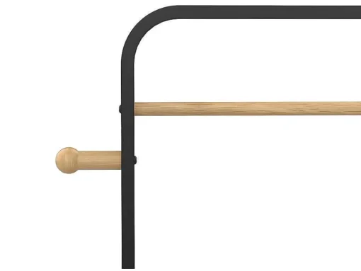 Dubbele Kledingrek Selin - L65 Cm - Zwart Metaal En Beukenhout