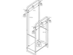 Dubbele Kledingrek Selin - L65 Cm - Zwart Metaal En Beukenhout