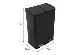 Dubbele Pedaalemmer 60 L - Zwart