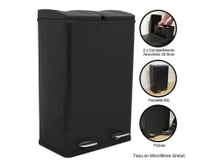 Dubbele Pedaalemmer 60 L - Zwart