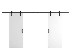 Dubbele Schuifdeur - 2 X H205 X L83 Cm - Mdf + Wit Pvc - Varin