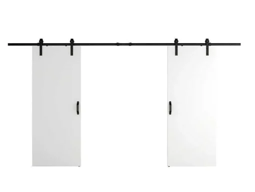 Dubbele Schuifdeur - 2 X H205 X L83 Cm - Mdf + Wit Pvc - Varin