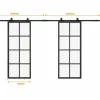 Dubbele Schuifdeur H205 X B83 Cm - Aluminium En Mat Gehard Glas - Wilden