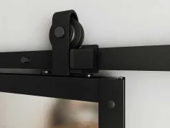 Dubbele Schuifdeur H205 X B83 Cm - Aluminium En Mat Gehard Glas - Wilden