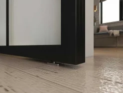 Dubbele Schuifdeur H205 X B83 Cm - Aluminium En Mat Gehard Glas - Wilden