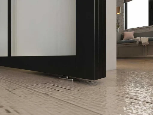 Dubbele Schuifdeur H205 X B83 Cm - Aluminium En Mat Gehard Glas - Wilden