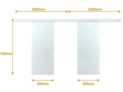 Dubbele Schuifdeur In Opbouw - H205 X L166 Cm - Gehard Glas - Alina
