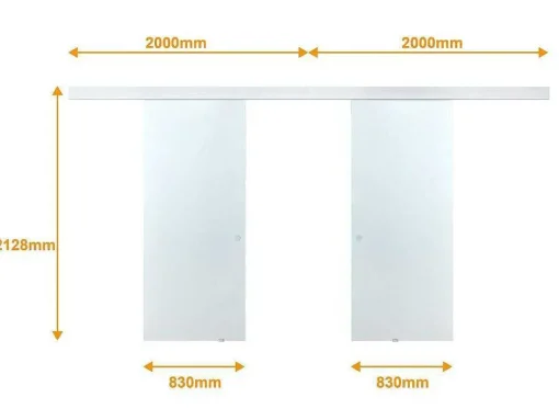 Dubbele Schuifdeur In Opbouw - H205 X L166 Cm - Gehard Glas - Alina