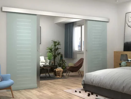 Dubbelwandige Schuifdeur - H205 X L166Cm - Gehard Glas - Astana