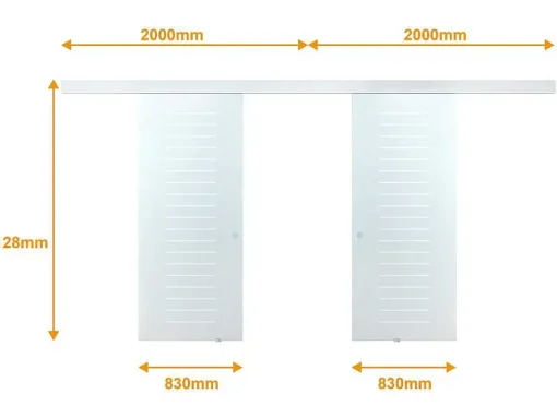 Dubbelwandige Schuifdeur - H205 X L166Cm - Gehard Glas - Astana