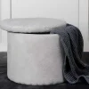 Dunken Poef, Hocker Met Opbergruimte O51Cm Teddystof Bruin.