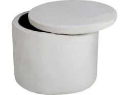 Dunken Poef, Hocker Met Opbergruimte O51Cm Velours Beige.