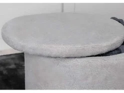 Dunken Poef, Hocker Met Opbergruimte O51Cm Teddystof Bruin.