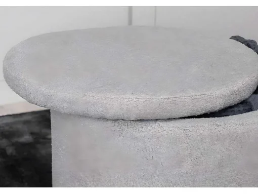 Dunken Poef, Hocker Met Opbergruimte O51Cm Teddystof Bruin.