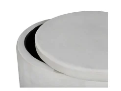 Dunken Poef, Hocker Met Opbergruimte O51Cm Velours Beige.