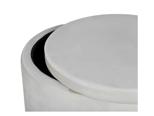Dunken Poef, Hocker Met Opbergruimte O51Cm Velours Beige.