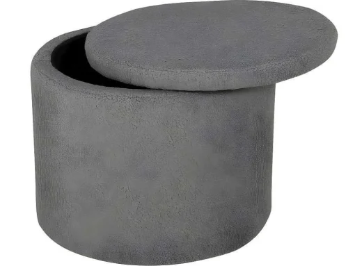 Dunken Poef, Hocker Met Opbergruimte O51Cm Teddystof Bruin.