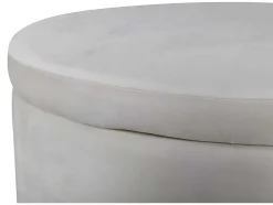 Dunken Poef, Hocker Met Opbergruimte O51Cm Velours Beige.