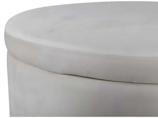 Dunken Poef, Hocker Met Opbergruimte O51Cm Velours Beige.