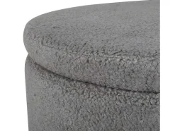 Dunken Poef, Hocker Met Opbergruimte O51Cm Teddystof Bruin.