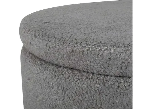 Dunken Poef, Hocker Met Opbergruimte O51Cm Teddystof Bruin.