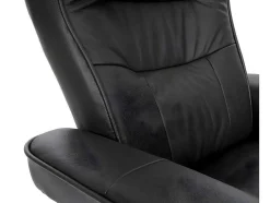 Edmonton Fauteuil Met Kruk, Zwart, Honingkleurig