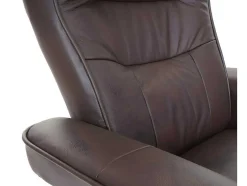 Edmonton Fauteuil Met Kruk, Bruin, Naturel Bruin