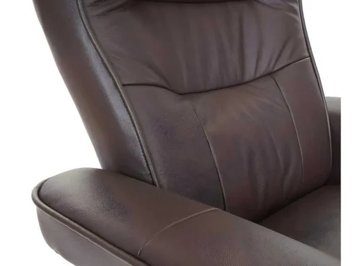 Edmonton Fauteuil Met Kruk, Bruin, Naturel Bruin