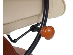 Edmonton Fauteuil Met Kruk, Creme, Honingkleurig