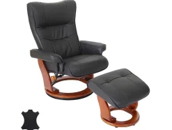 Edmonton Fauteuil Met Kruk, Zwart, Honingkleurig