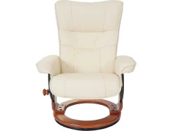 Edmonton Fauteuil Met Kruk, Creme, Honingkleurig
