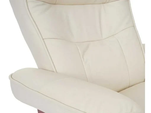 Edmonton Fauteuil Met Kruk, Creme, Honingkleurig