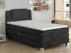 Eenpersoons Boxspring Met Elektrische Bedbodem + Matras En Dekmatras Castel Palacio - 100X200Cm - Antraciet