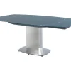 Eettafel Talicia Uitschuifbaar Van Gehard Glas En Metaal - 6 Tot 8 Personen - Grijs