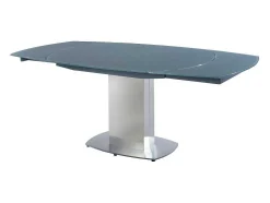 Eettafel Talicia Uitschuifbaar Van Gehard Glas En Metaal - 6 Tot 8 Personen - Grijs
