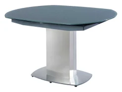 Eettafel Talicia Uitschuifbaar Van Gehard Glas En Metaal - 6 Tot 8 Personen - Grijs