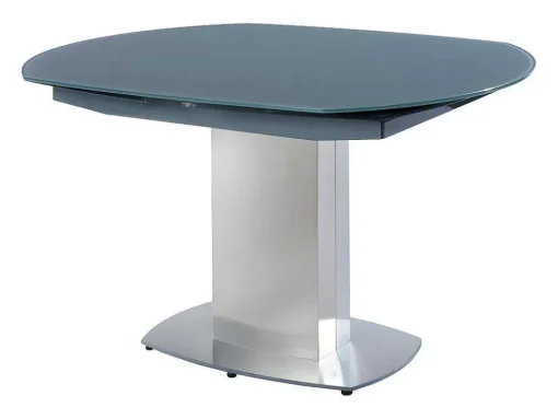 Eettafel Talicia Uitschuifbaar Van Gehard Glas En Metaal - 6 Tot 8 Personen - Grijs