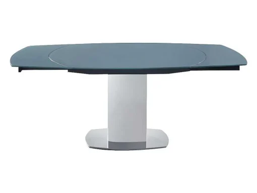 Eettafel Talicia Uitschuifbaar Van Gehard Glas En Metaal - 6 Tot 8 Personen - Grijs
